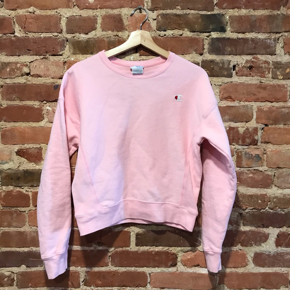 Champion Women's Reverse Weave Crew Sweatshirt Size XS GF750 Pink Candy
